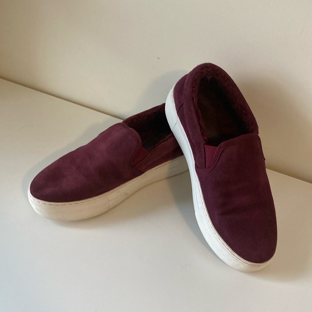 Alex and Alex Suede Slip on Loafers with Faux Fur Lining Size 7.5